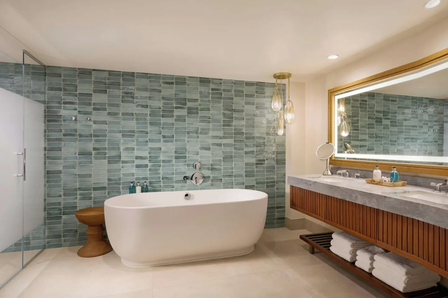 Oceanfront villa bathroom with soaking tub at Wailea Beach Resort - Marriott, Maui.