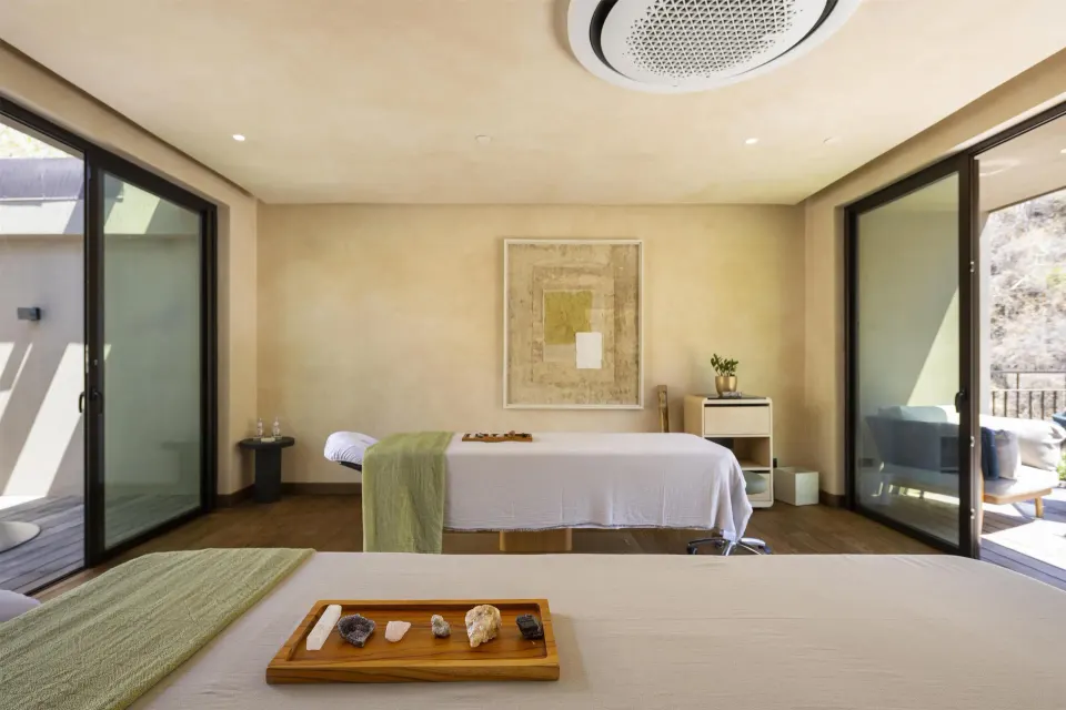 Double spa treatment room with two massage beds at Waldorf Astoria Costa Rica Punta Cacique.