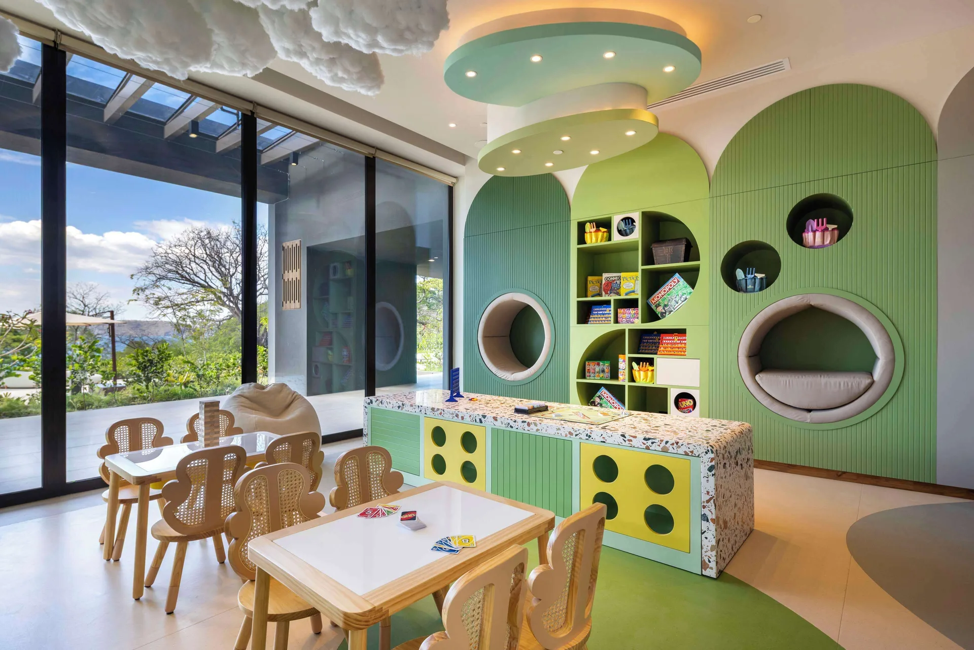 Colorful kids club playroom at Waldorf Astoria Costa Rica Punta Cacique.
