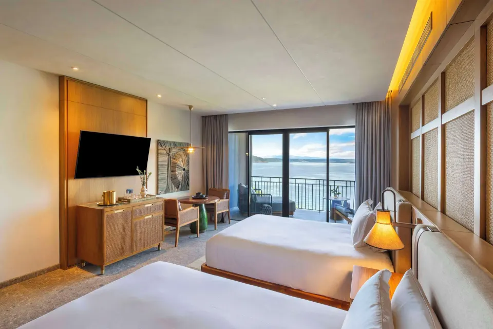 Ocean View 2 Queens Room with balcony and water view at Waldorf Astoria Costa Rica Punta Cacique.