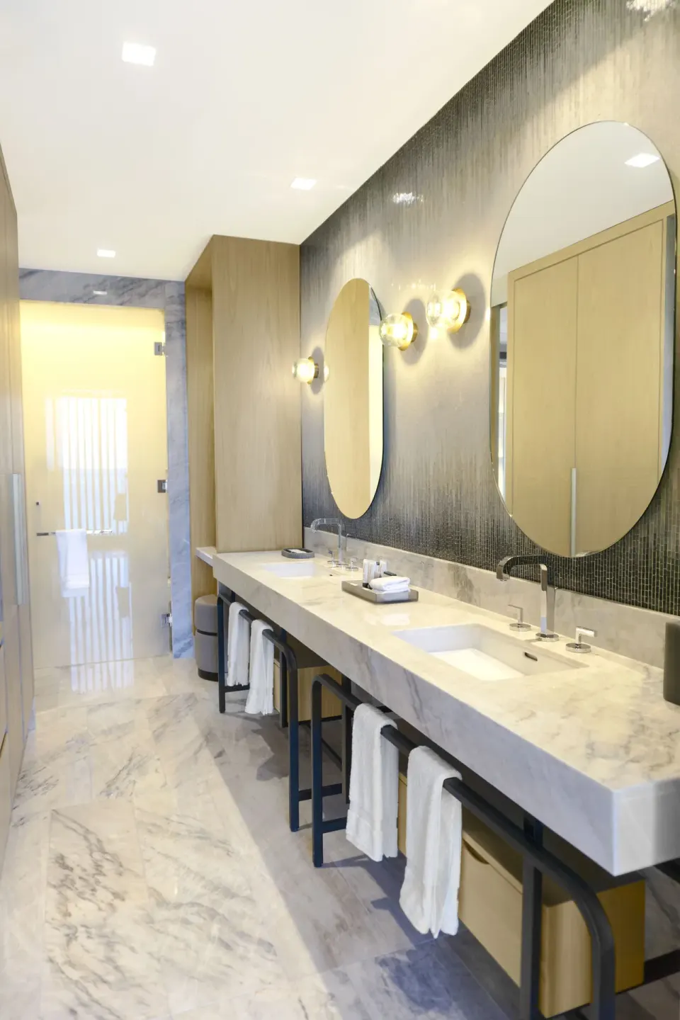 Deluxe Ocean View bathroom vanity at Waldorf Astoria Riviera Maya.