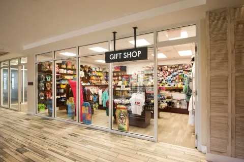 Gift shop storefront with souvenirs and apparel at Warwick Paradise Island.