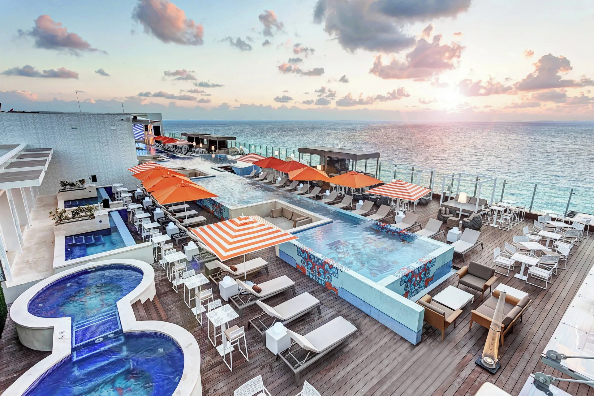 Royalton CHIC Cancun all-inclusive resort with stylish beachfront design and rooftop pool scene
