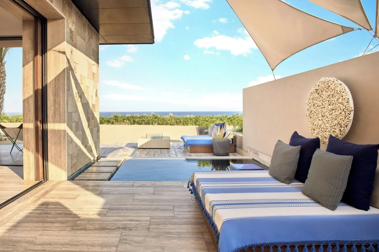 Terrace daybed beside plunge pool at Zadún, a Ritz-Carlton Reserve, Los Cabos.