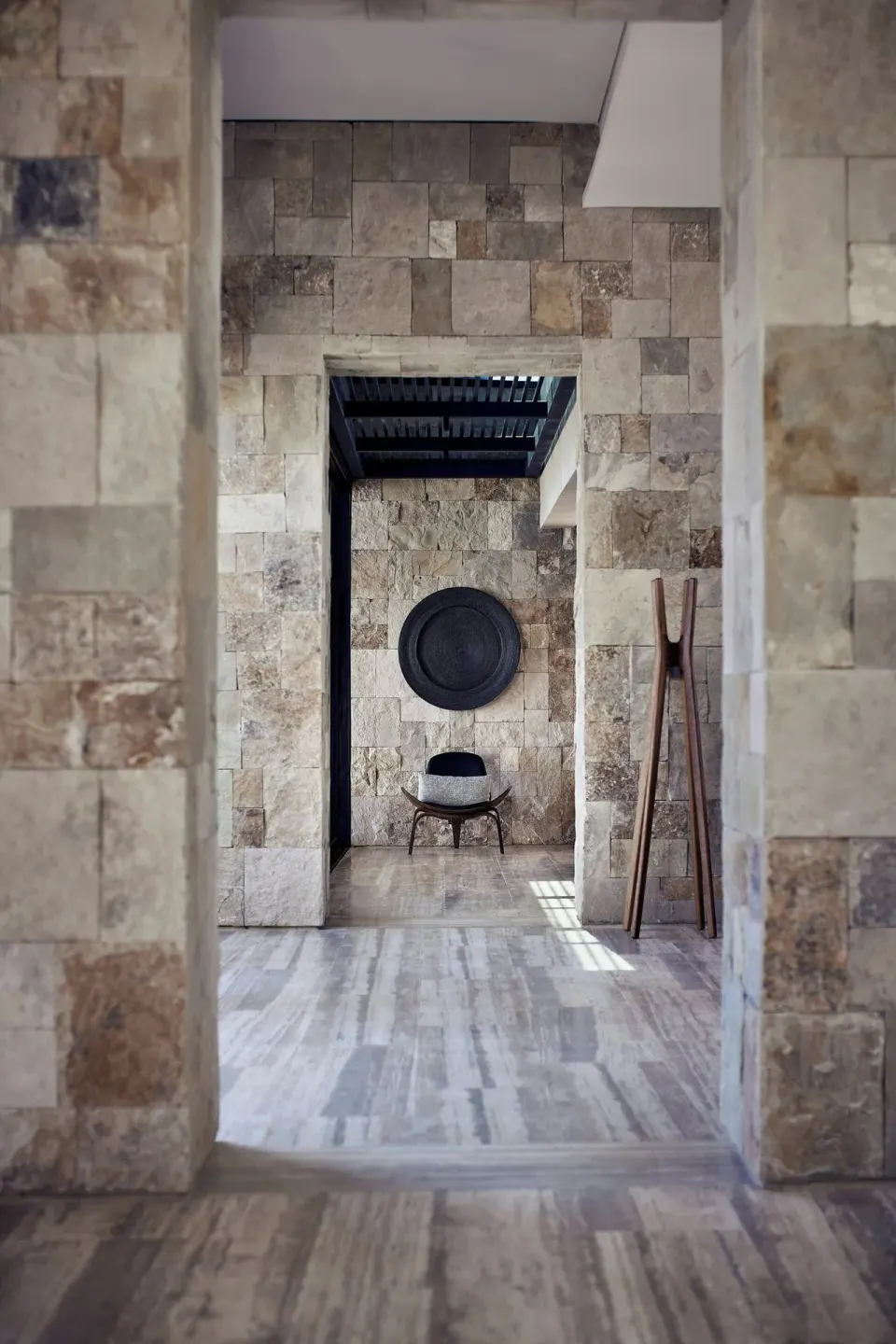 Grand Reserve Villa stone hallway at Zadún, a Ritz-Carlton Reserve, Los Cabos.