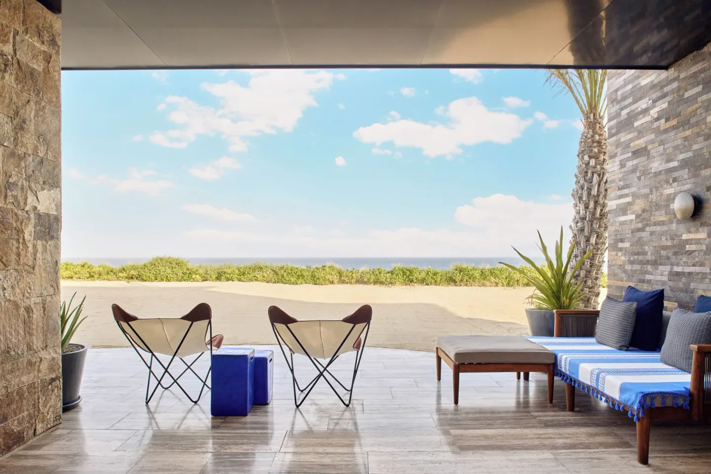 Private pool suite terrace with ocean view at Zadún, a Ritz-Carlton Reserve, Los Cabos.